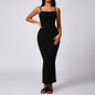 Ribbed Jumpsuits Long Dress Yoga Bodysuits