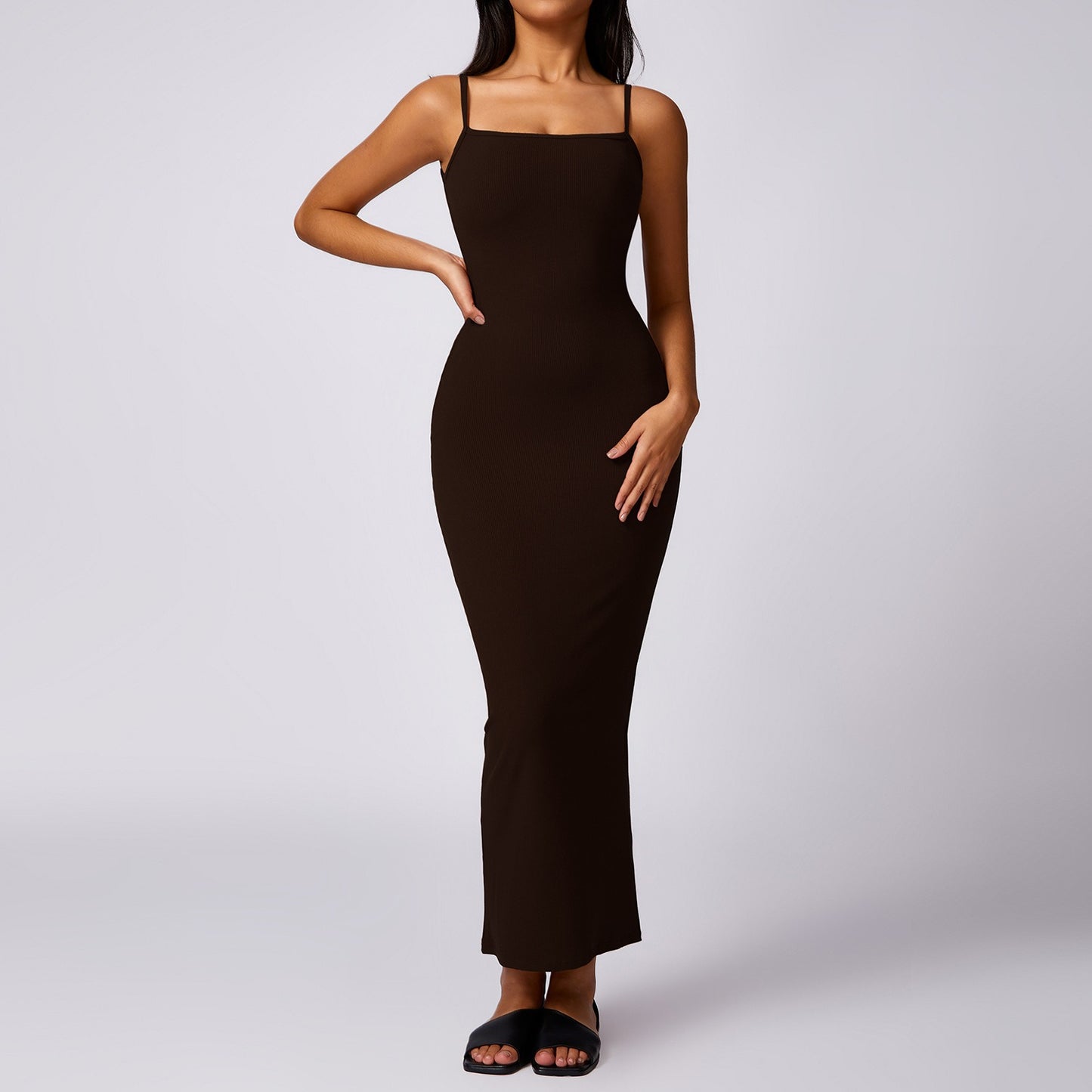 Ribbed Jumpsuits Long Dress Yoga Bodysuits